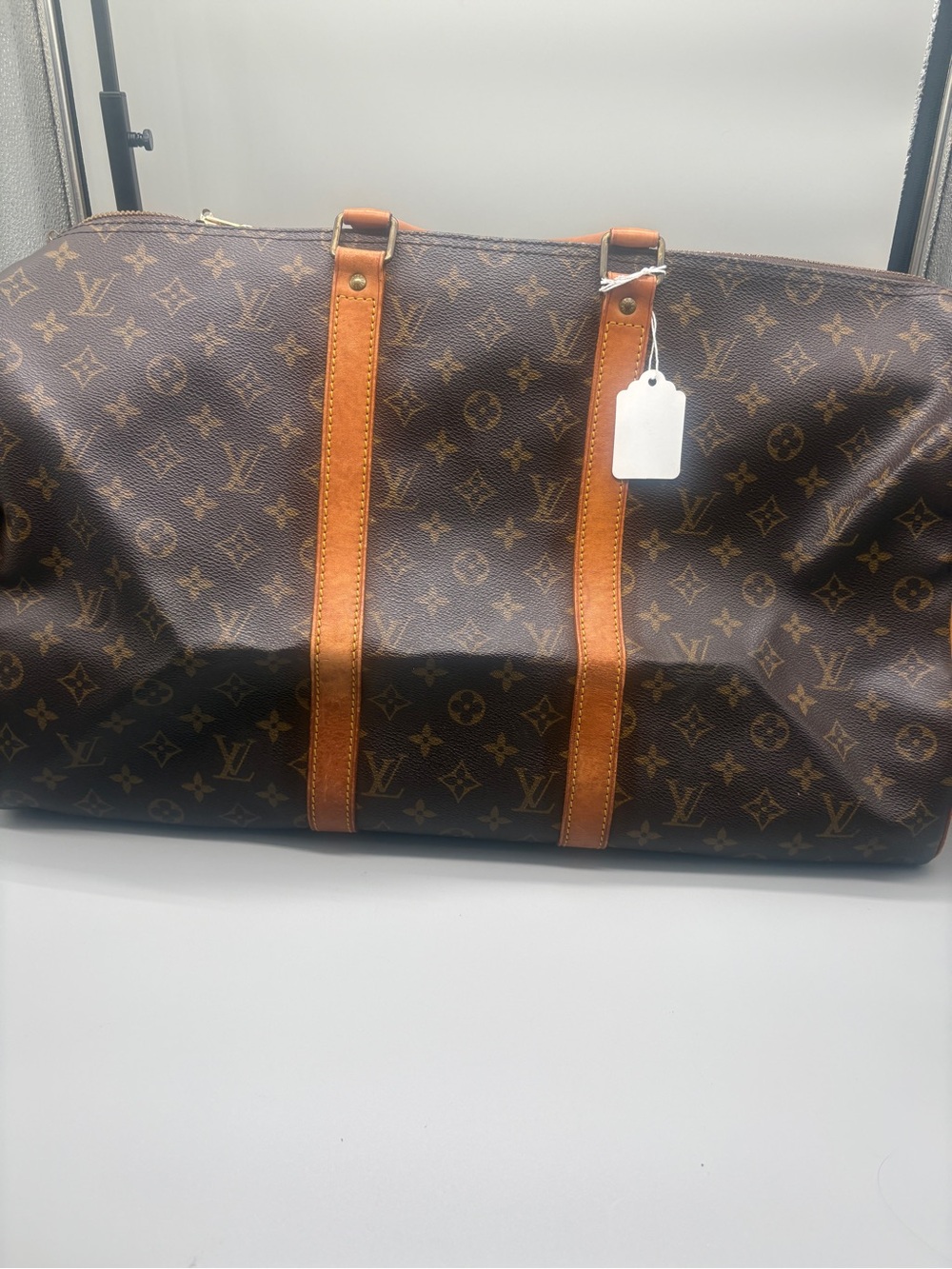 Louis Vuitton Monogram Keepall 50 Travel Bag with Luggage Tag